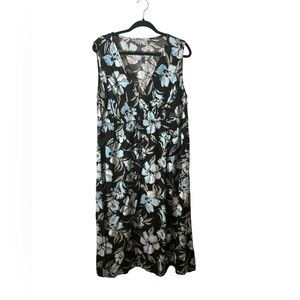 Croft & Barrow Lt. Blue, Black and White Floral Dress